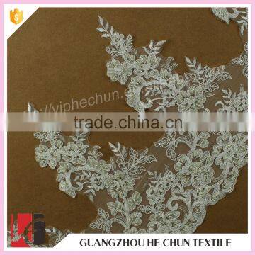 HC-2391-1 Hechun 3d Bead Tulle Embroidered Wedding Lace Bridal Trim                        
                                                Quality Choice