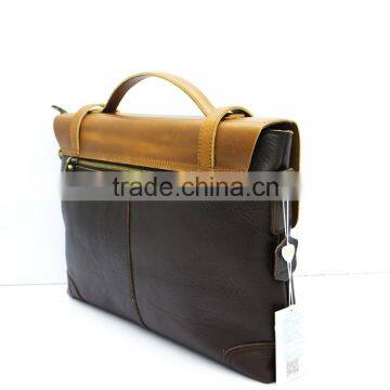 New Multifunctional Notebook Briefcase Cowhide Leather Men's Shoulder Bag photo-5