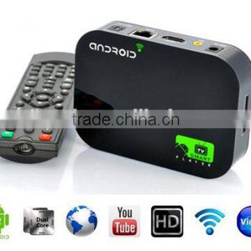 Cheap Dualcore Android Box Customized Launcher & Firmware Download English Blue Films hd Stb Dvb-c Streaming Media Player