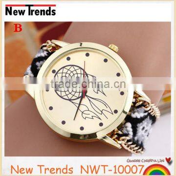 Best Selling Knitted DIY Wrist Bracelet Watch With Multi-color Cord photo-2