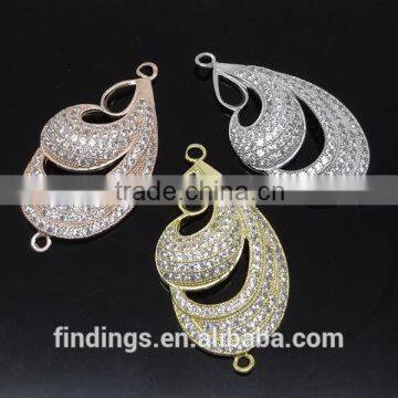 SJ3139 hole sale micro pave setting 925 sterling silver jewelry, zircon jewelry connetcor