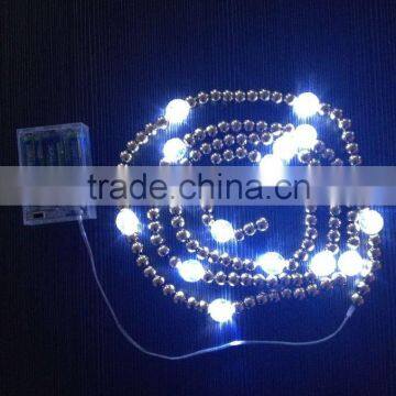 White colorled bead string lights led pearl string light