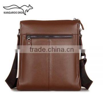 Mens Laptop Messenger Bag Genuine Leather Sling Shoulder Bag photo-2