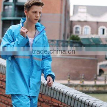 2016 Custom One Piece Rain Suits With Reflective Strip Reflective Safety Rain Coverall photo-5