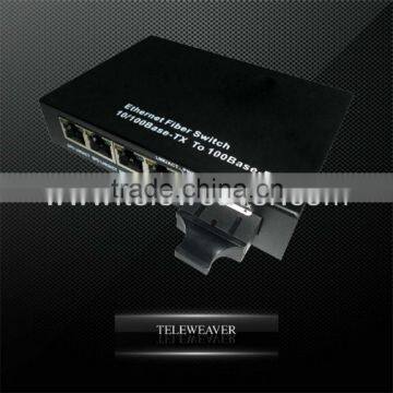 10-100M 1 Fiber Port and 4 RJ45 Ports fiber optic media converter rj45 sc connector