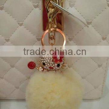 1229new Design Colourful Rabbit Fur Pom Pom Ball for Keyring and Bags photo-4
