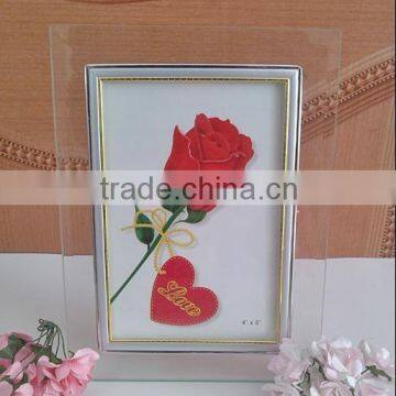 Realy Picture High Quality Wedding Gift 6" Vertical Glass Photo Frame