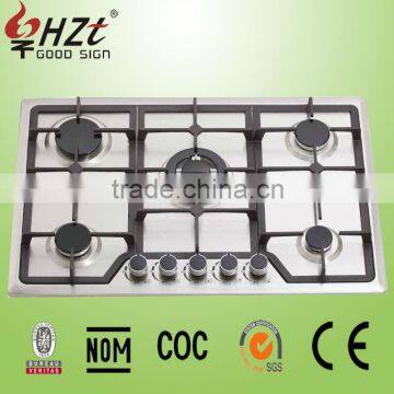 2016 Stainless Steel Housing Type five burner gas hob