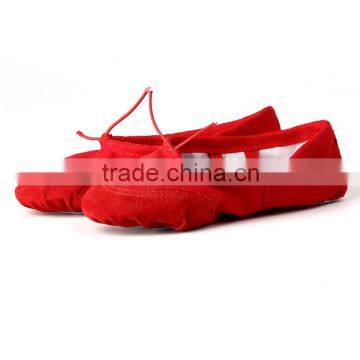 2016 high quality soft and comfortable red kids dance shoes wholesale