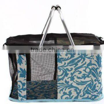 Direct Factory Price portable dog pet basket with printing pattern & pet accessory