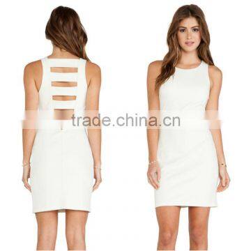 Ladies ponte ladder back party dress design