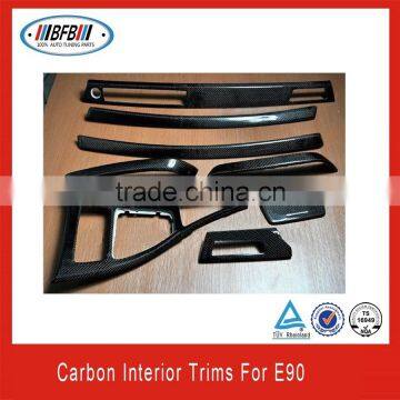 2004-2011 CARBON FIBER INTERIOR TRIMS COMPLETE 8 PCS SET GENUINE FOR BMW E90