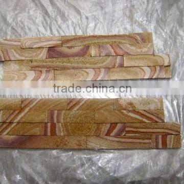 Natural ledgestone Z type rainbow sandstone cladding dry stack stone