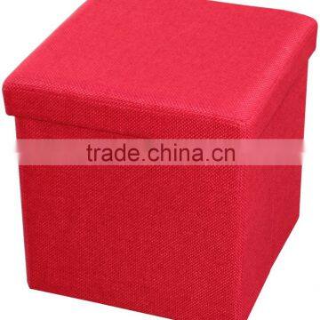 Bedroom Furniture! Imitation Linen Red Folding Storage Stool