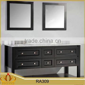 modern mdf waterproof bathroom double sink vanity RA309