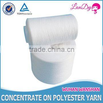 Cheapest Manufacturer directly 52/2 Optical white 100% polyester sewing thread in plastic or paper cone for knitting and weaving