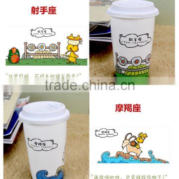 China Wholesale Custom double wall plastic mug with liquid