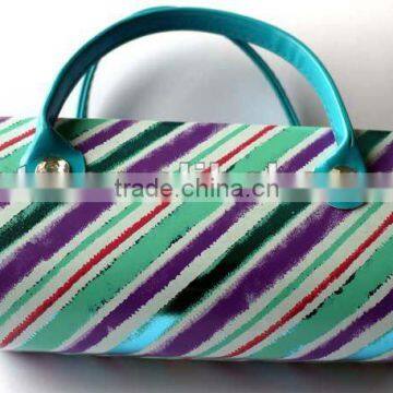 Zebra metal hand eyeglass case