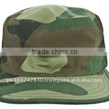 Camouflage flat caps with custom design offered