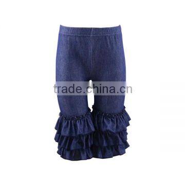 Boutique ruffle pants baby denim pants OEM service factory direct sale jeans trousers