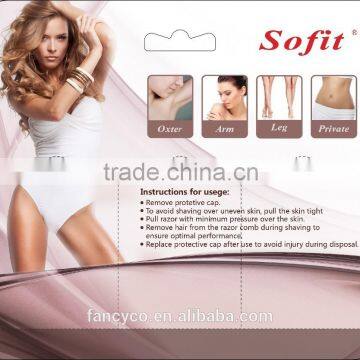 Card pack sofit brand disposable beauty sallon signle blade razor