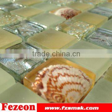 resin shell electroplate glass mosaic tiles