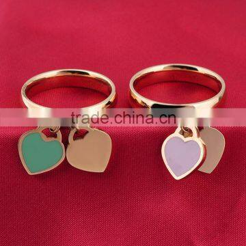 New Arrival Stainless Steel Enamel Heart Ring Woman photo-5