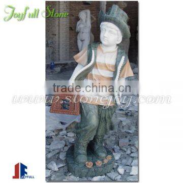 Sport Boy Marble Sculpture for garden