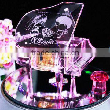 Hot Sale Wedding Gifts Crystal piano music box For Gift And Decorations