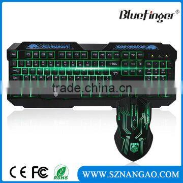 Custom USB Wired Green backlit keyboard for gaming on sale