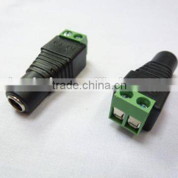 female DC plug with screw terminal block adapter