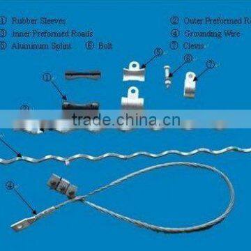 Suspension set for OPGW steel cable clamp