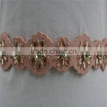 Elastic Rhinestone PU Leather Garment Dress Belt for Women photo-3