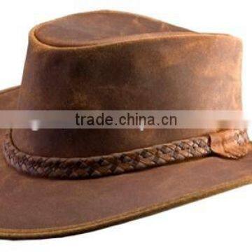 Top COWBOY Suede Cowhide Leather TOPPER "Steampunk" COWBOY HAT