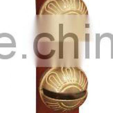 Sleigh Bell With Leather Strap Handing on the Door for Christmas Decoration
