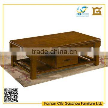 Functional solid wood coffee table with drawer