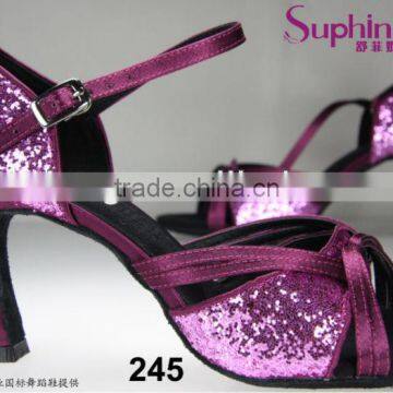 Elegance purple glitter women ballroom dance shoes