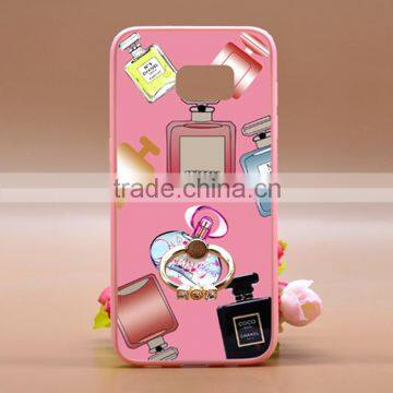 Wholesale Perfume TPU+PC Transparent Slim Phone case With Finger Ring Holder For Samsung 7s Edge