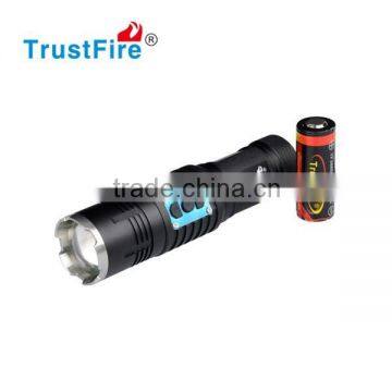 Luxury Zoomable torch TrustFire TR-Z7 led police military flashlight operated by motor