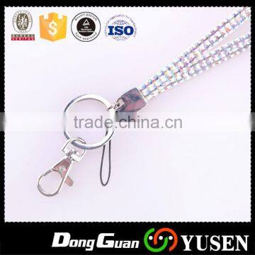 Hot Sales High Quality Customize Promotional White Neck Rhinestone Lanyard