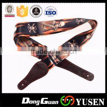 Heat transfer printed logo polyester personalised guitar strap