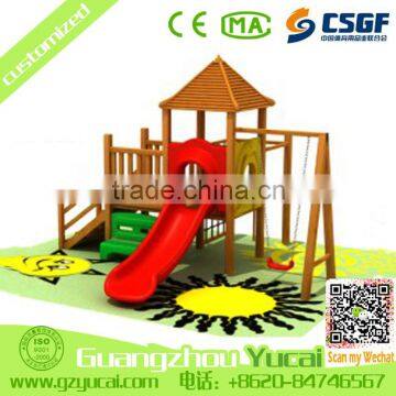 Latest Design Children Wood Swing Kids Slides Outdoor Playground