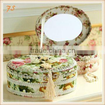 Large oval shape handmade cardboard jewelry box