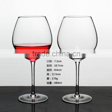 2016 hot selling Lead free crystal wine glass with certification of LFGB SGS FDA