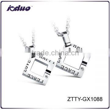 Wholesale Laser Letter Design Necklace For Couple