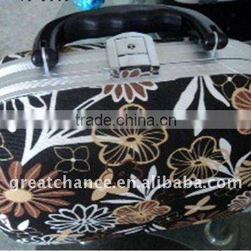 Fashion design makeup cosmetic bag travel case gold color