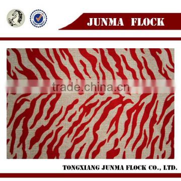 Red zebra pattern China Factory Price Flocking Fabric Linen