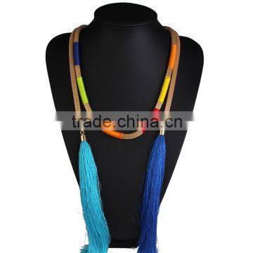 Korea jewelry multicolor tassel women necklace