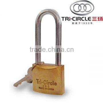 Tri-Circle Heavy Duty Brass Padlock With Long Shackle L262-265 photo-3