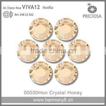 PRECIOSA Flat Back Hot Fix Rhinestones, Crystal Honey MC Chaton Rose VIVA12